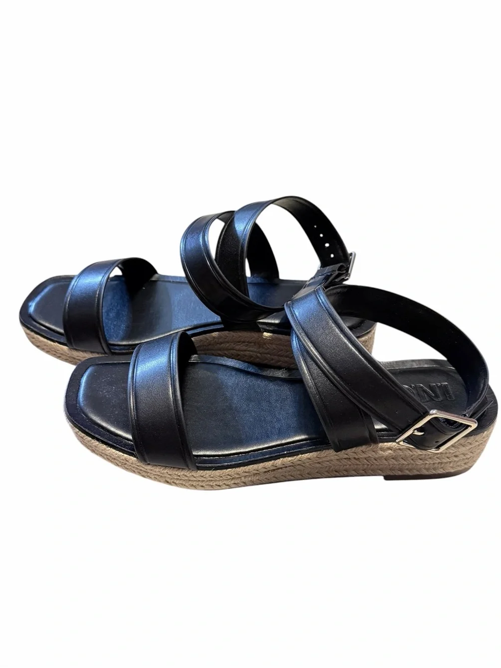 🌟🌼NIB INC International Concept Havilahp Black Tan Wedge Flatform Women Sandals